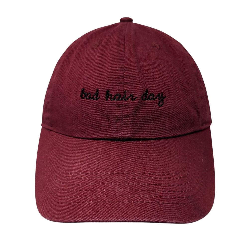 Bad Hair Day Slideback Hat Red One Size Adjustable Embroidered David And Young